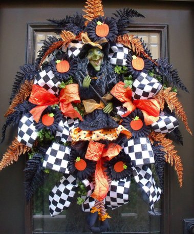 halloween door decor, Halloween door wreath