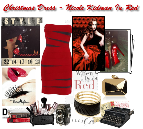 Christmas red dress, Nicole Kidman red dress, red christmas dress