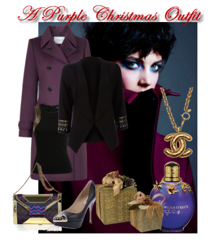 a purple christmas outfit