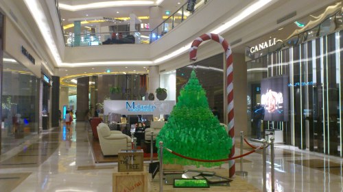 christmas tree green with red and white candy cane